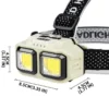 主图_2 LED Headlamp Flashlight USB Rechargeable Waterproof Portable Dimmable High Lumen Headlight for Camping Hiking & Running